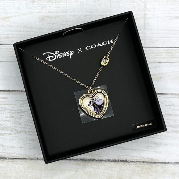 Coach X Disney Villains Heart Necklace CD814 - Picture 1 of 4